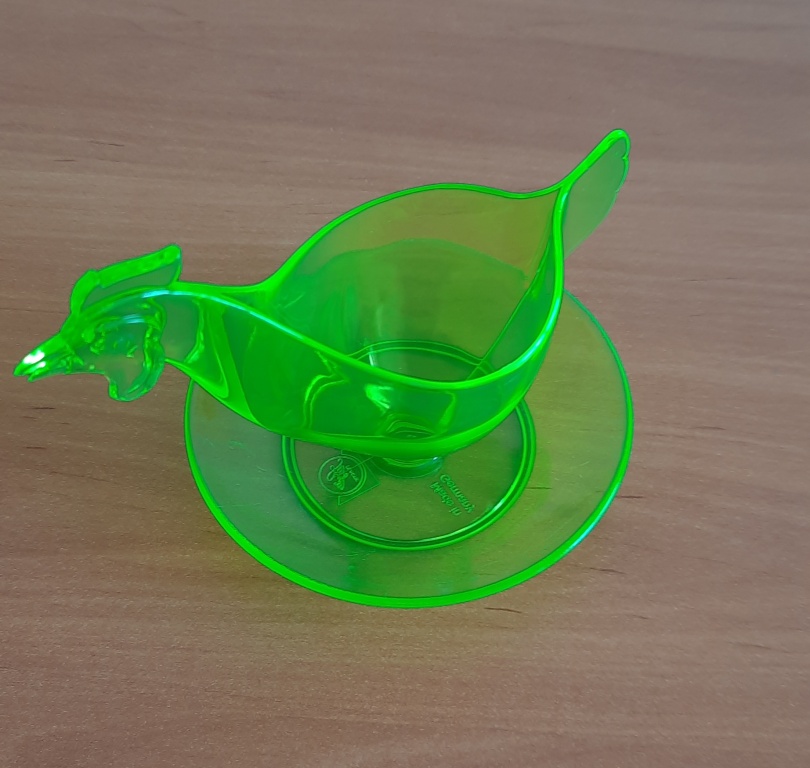Dekorace Slepička stojánek: Transparent Zelená retro